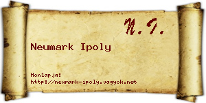 Neumark Ipoly névjegykártya